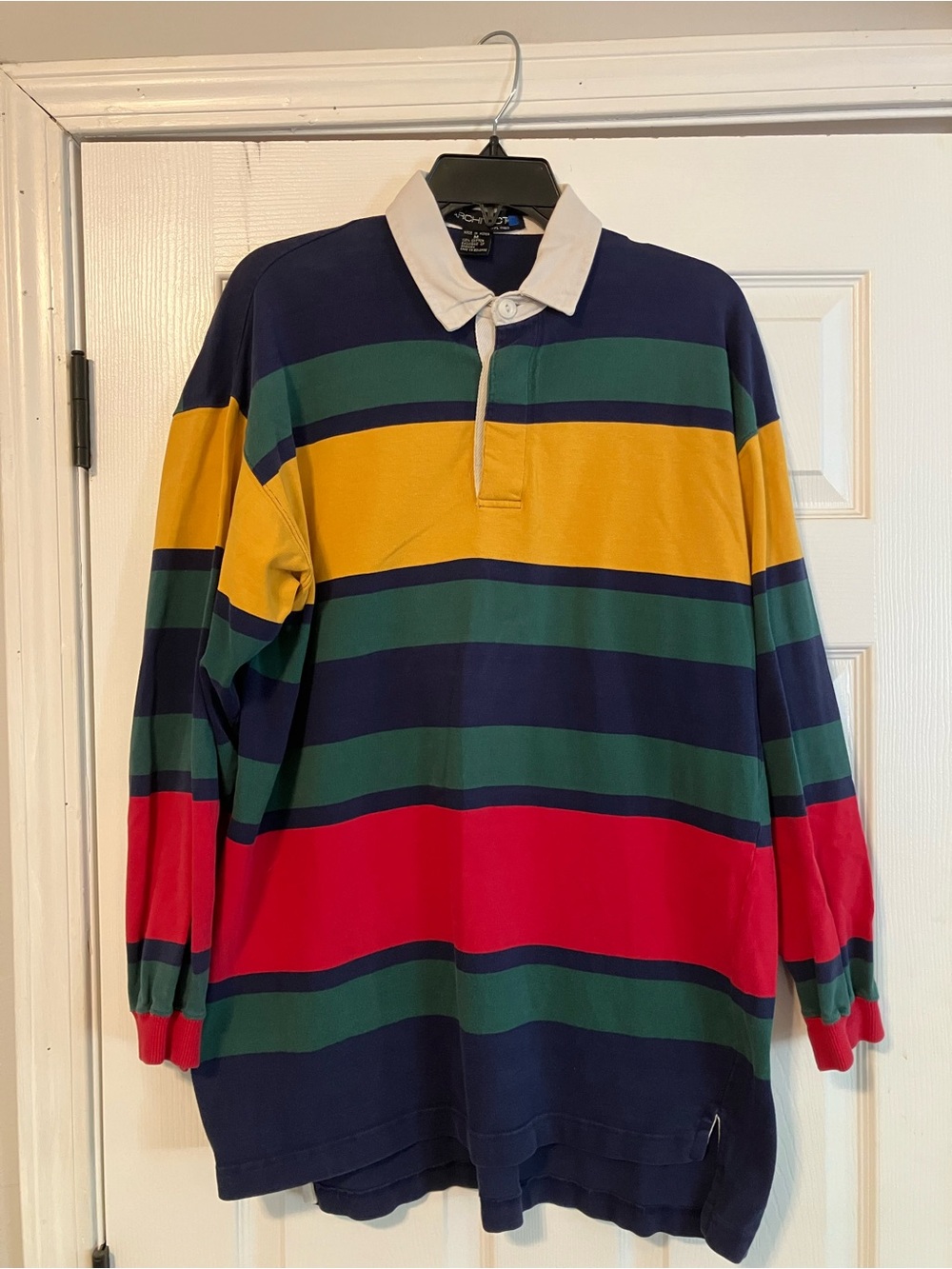 Vintage Architect Horizontal Striped Rugby Shirt Mens Size Medium